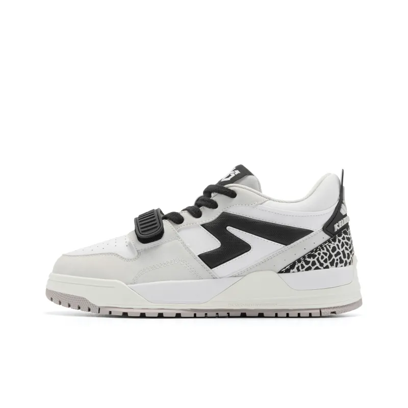 QIAODAN Legend Vintage Basketball Shoes Men Low Top Jordan White/Light Gray-0