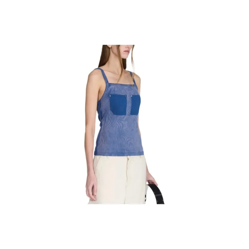 DION LEE SS24 RIVET POCKET TANK Top Unisex Washed American Blue/Washable United States Blue-3