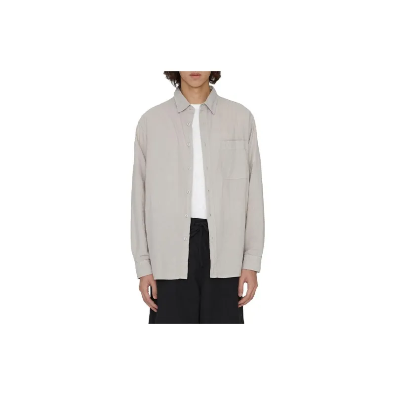 MUJI IDEE Series Shirts Unisex Light Silver Gray-1