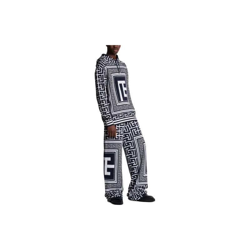 BALMAIN Monogram Hooded Sweatshirt-4