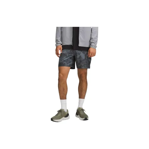 Lululemon Pace Breaker Casual Shorts Men Sketch Toile Oil Grey Multi