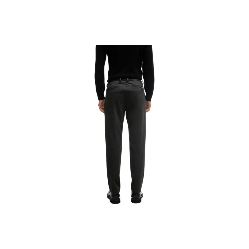 HUGO BOSS Trousers In Structured Performance Stretch Material Suit Trouser Men's Black-3