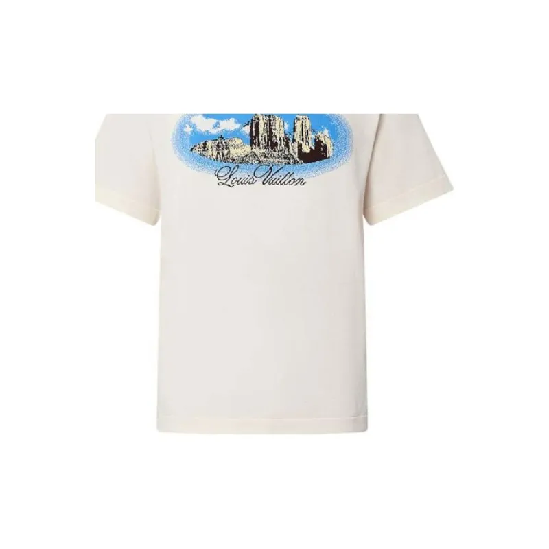 LOUIS VUITTON Graphic Short Sleeved Cotton Crewneck-5