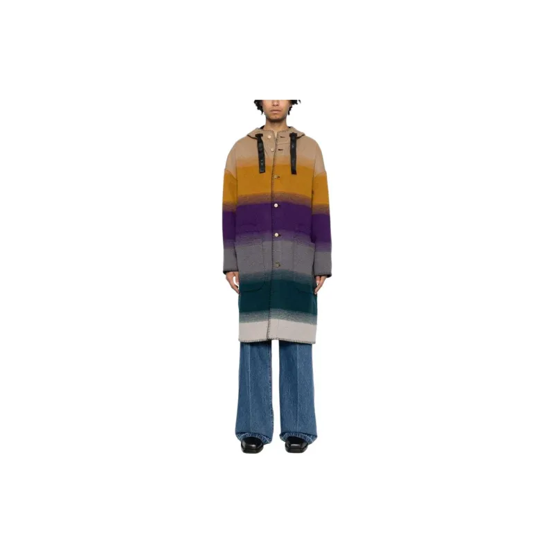 Roberto Cavalli Blanket Stitched Colour block Coat-1