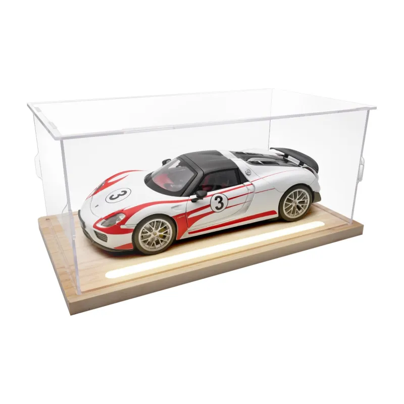 Chi Yu Car Play Solid Wood Base Acrylic Assembly Box, Apollo EVO 1 24 Hobby Model Display Case, Model Accessory-2