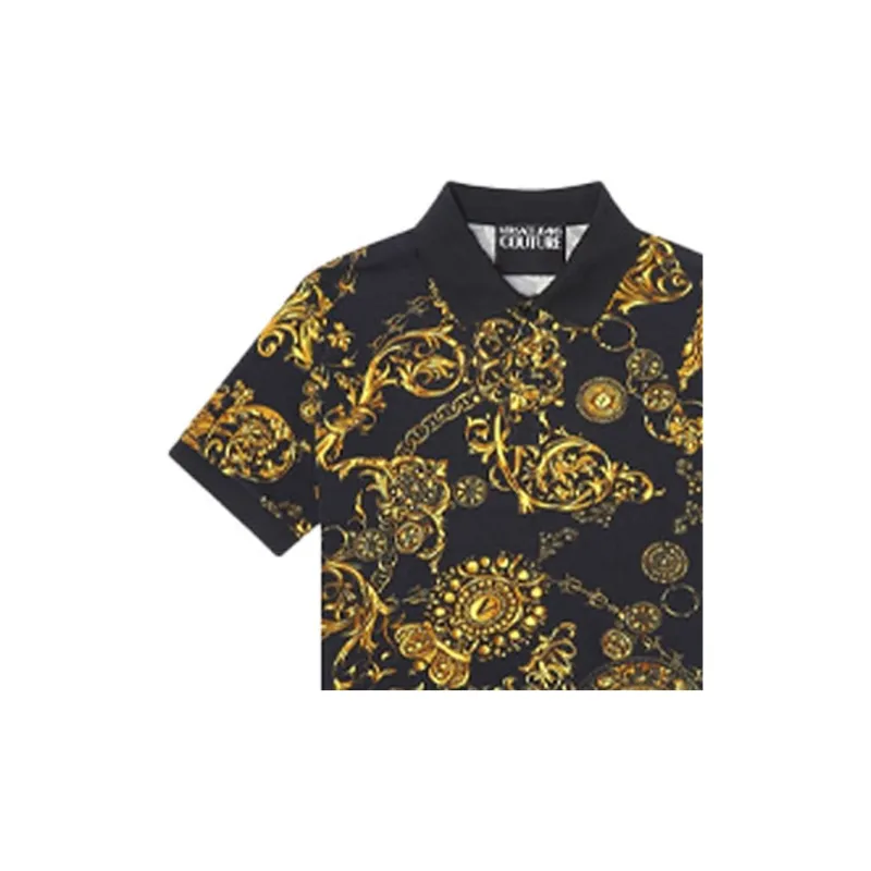 VERSACE Polo Shirts Men Black-5