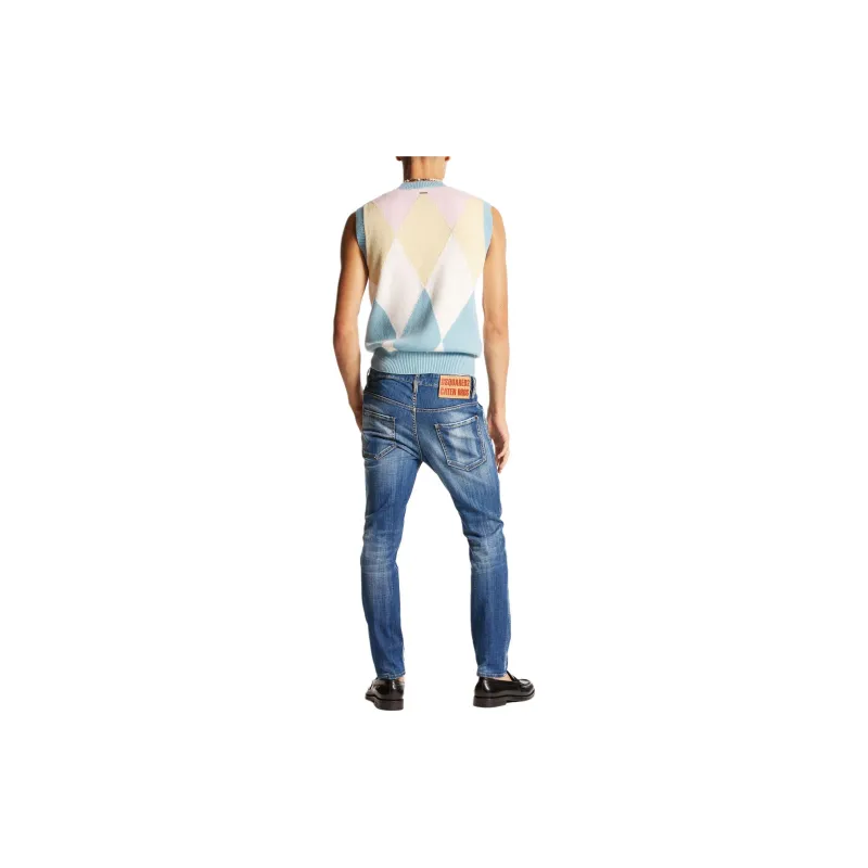 DSQUARED 2 Logo Patch Distressed Skinny Jeans-3