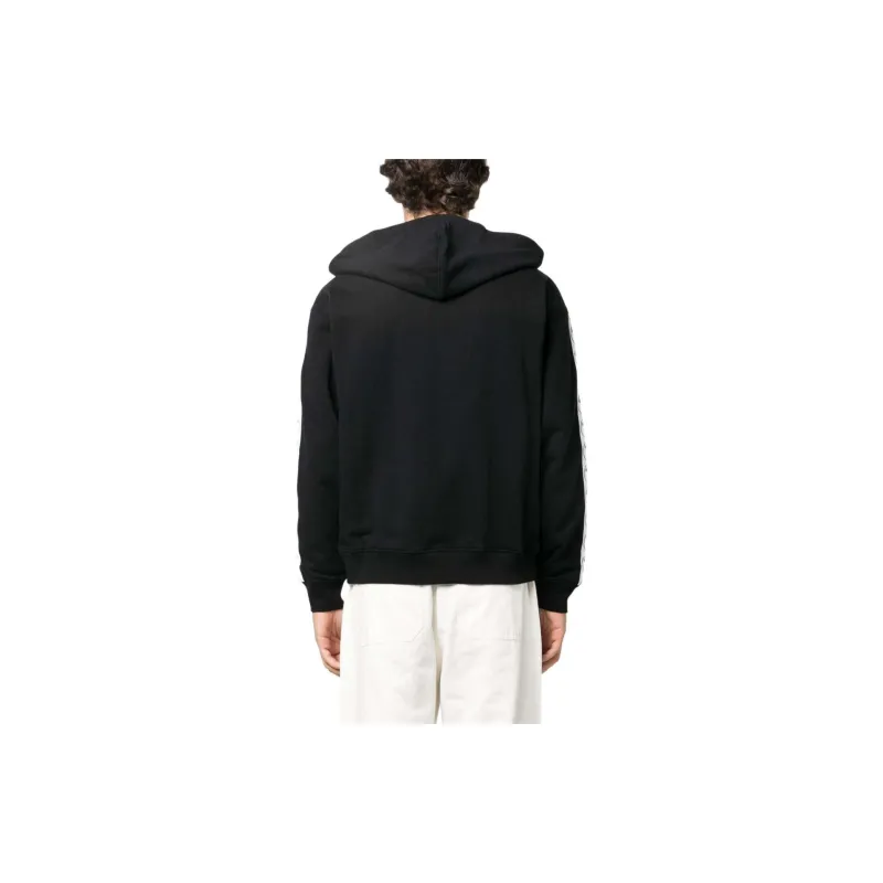 MOSCHINO Logo tape Zip up Cotton Hoodie-3