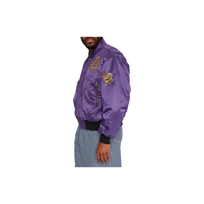 Brain Dead x NBA FW23 Baseball Jacket Unisex Purple-4