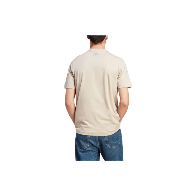 Adidas SportswearESSENTIALS SINGLE JERSEY LINEAR EMBROIDERED LOGO T-Shirt Men's Ecru-3