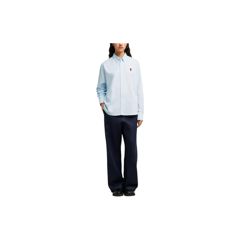 Ami Paris Button Down Ami De Coeur Collar Shirt-1