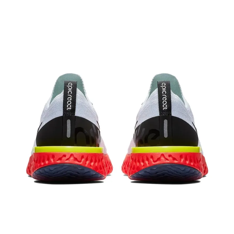 Nike Epic React Flyknit White Bright Crimson-5