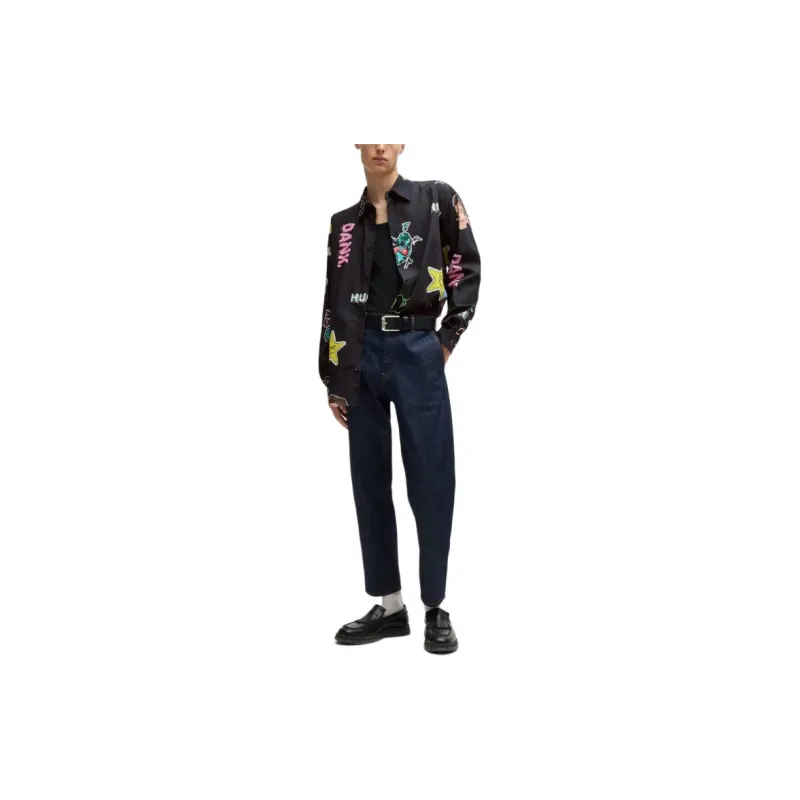 HUGO BOSS Graphic Print Cotton Shirt-1