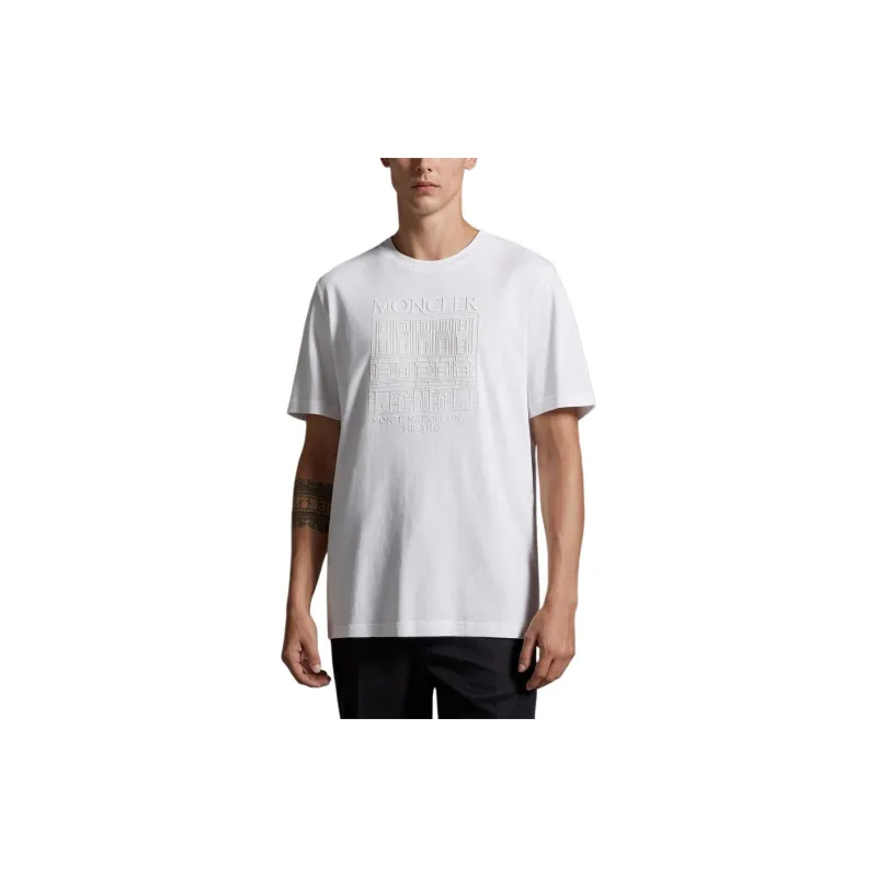 Moncler Logo embossed Cotton T shirt-1