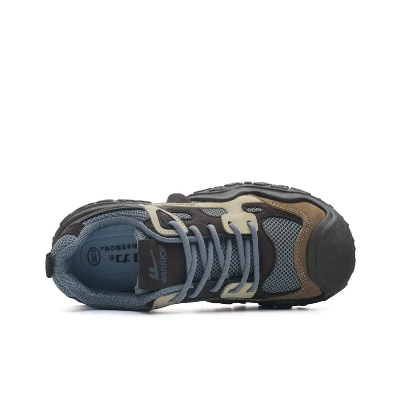 Warrior Chunky Sneakers Lightweight Low Top Casual Shoes Women's WXYS 4518Z Gray Brown 1.0-2