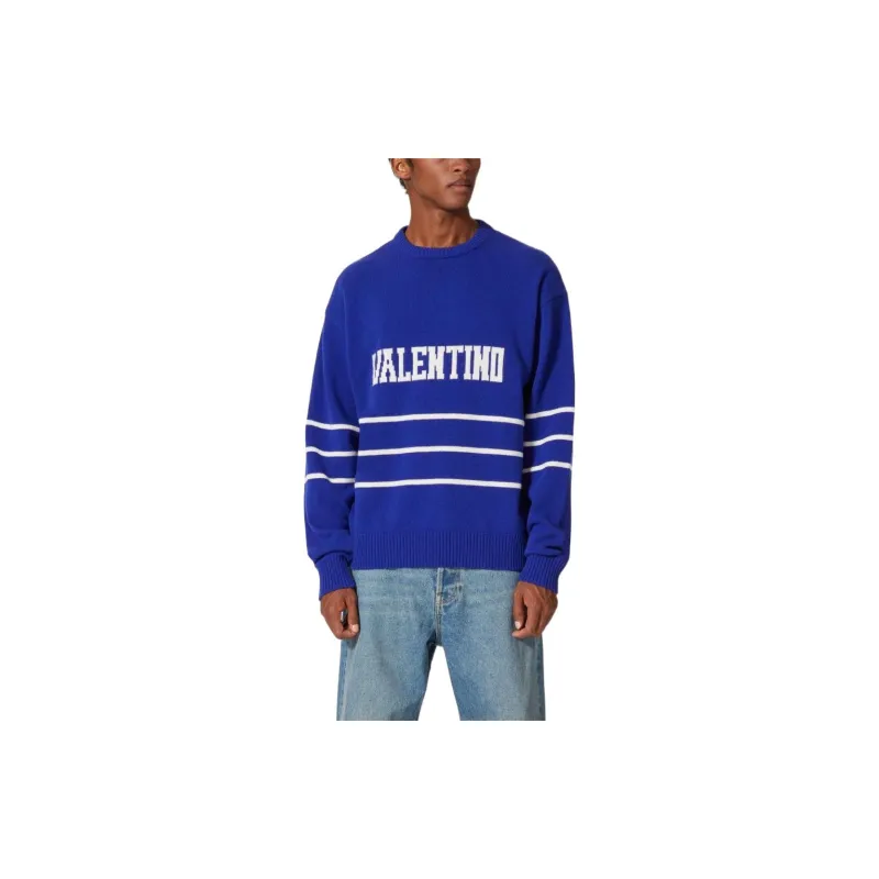 Valentino Cashmere Sweaters Men Blue-1