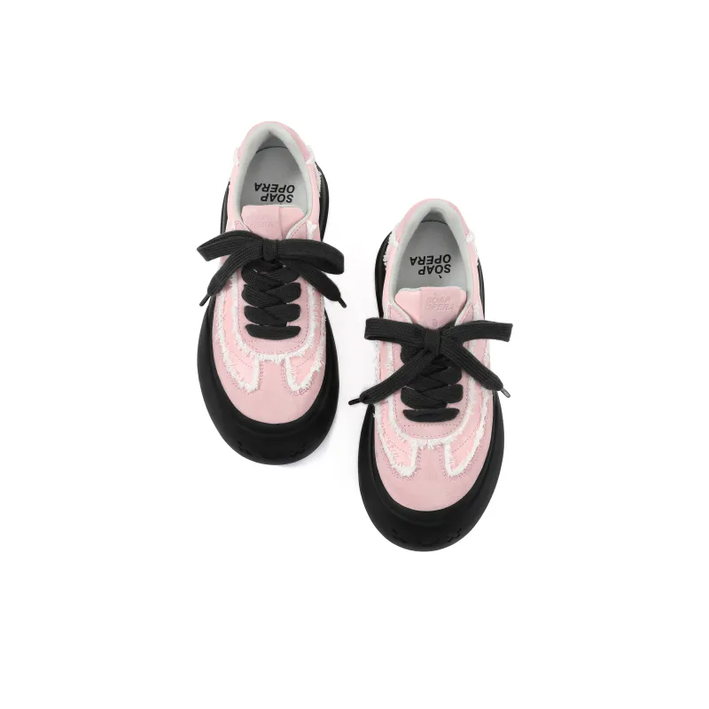 SOAP OPERA Dexun Series Skateboard Shoes Unisex Low Top Black/Pink/White-4