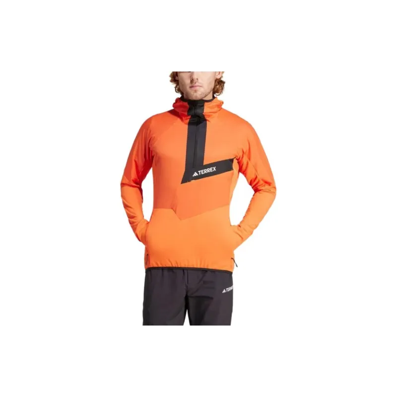 Adidas Techrock Ultralight 1/2-Zip Hooded Fleece Jacket Jackets Coats Men's Orange-1