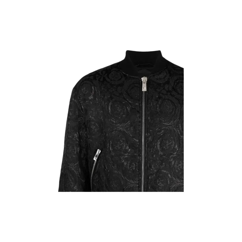VERSACE Baroque Cloquet Zipped Bomber Jacket-5