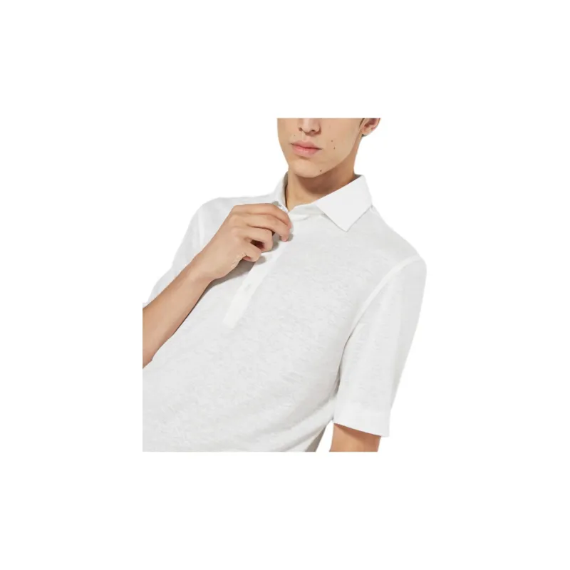 Ermenegildo Zegna Pure Linen Short-sleeve Polo Shirt-3