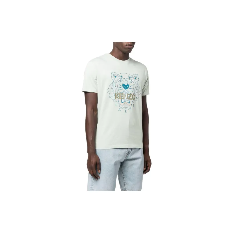 KENZO Classic Tiger Head T Shirt Men's Green-4