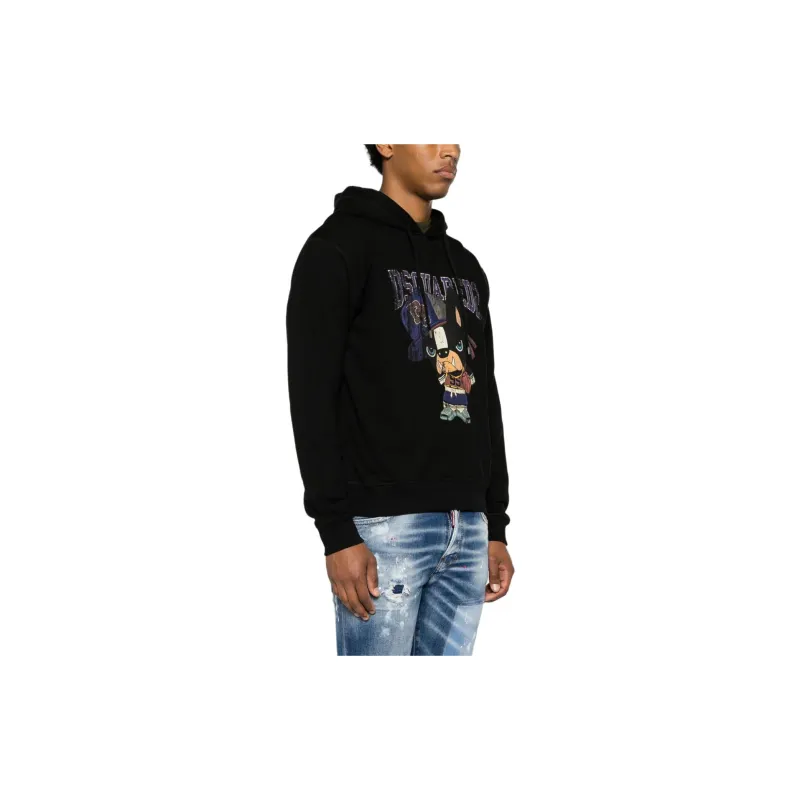 DSQUARED 2 Graphic Printed Drawstring Hoodie-3