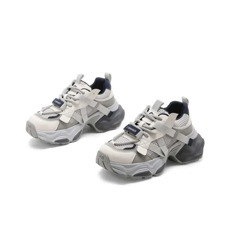C°BANNER Low Top Chunky Sneakers Women's Gray Blue-2