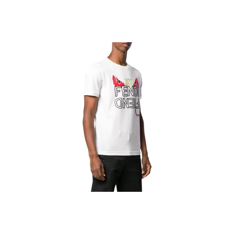 FENDI T Shirts Men White-2