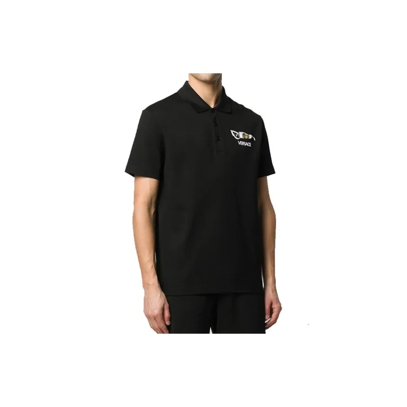 VERSACE Polo Shirts Men Black-1