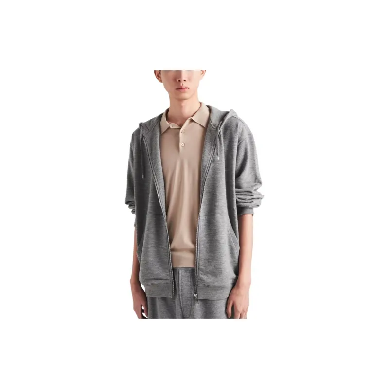PRADA Triangle logo Zip up Hoodie-3