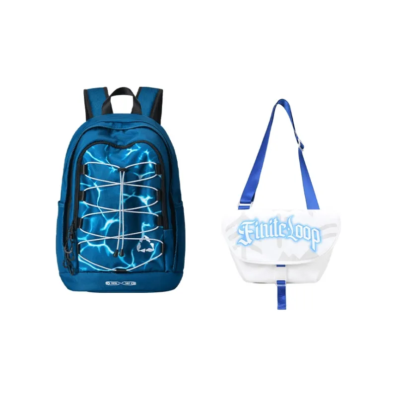 FINITE LOOP Recycled Polyester Backpack Regular Unisex Blue-6