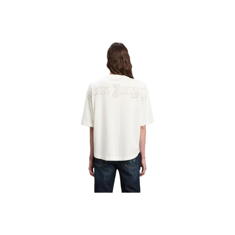 PALM ANGELS Pa Monogram Embroidered Crewneck T Shirt-2