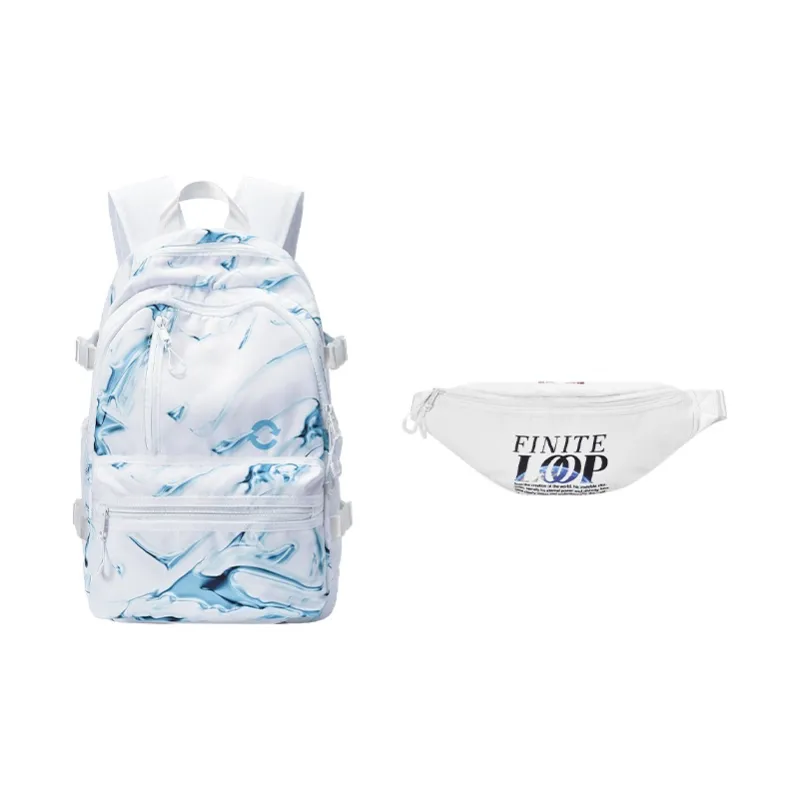 FINITE LOOP Recycled Polyester Backpack Regular Unisex White-5