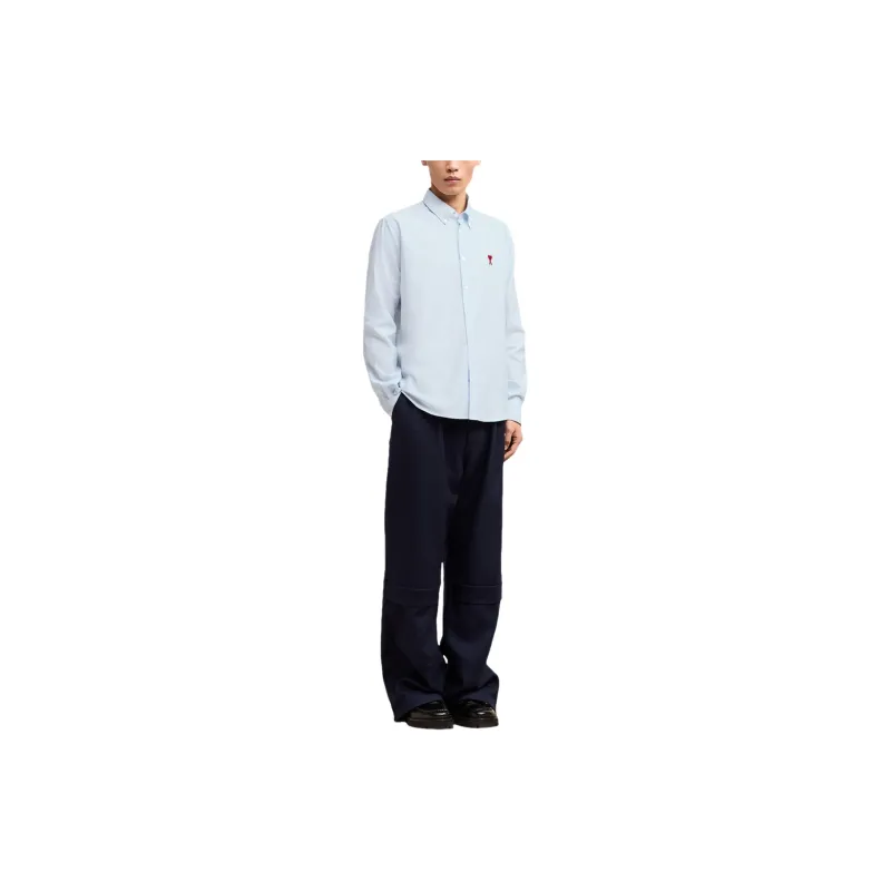 Ami Paris Button Down Ami De Coeur Collar Shirt-3