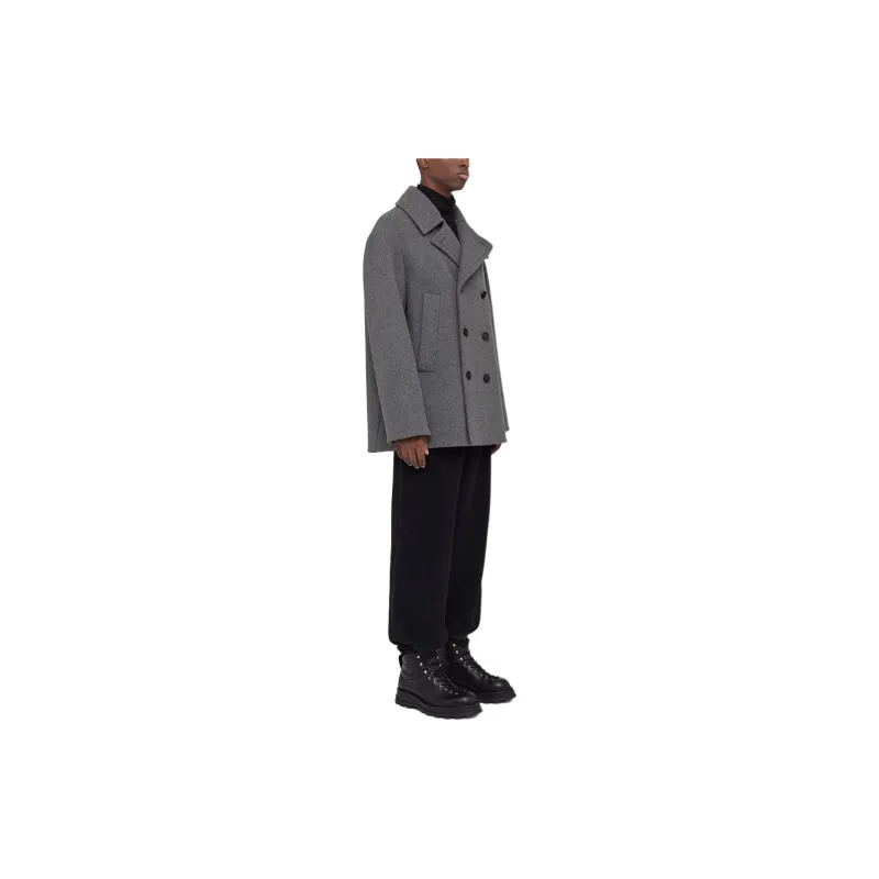 JIL SANDER + Double Breasted Felted Coat-3