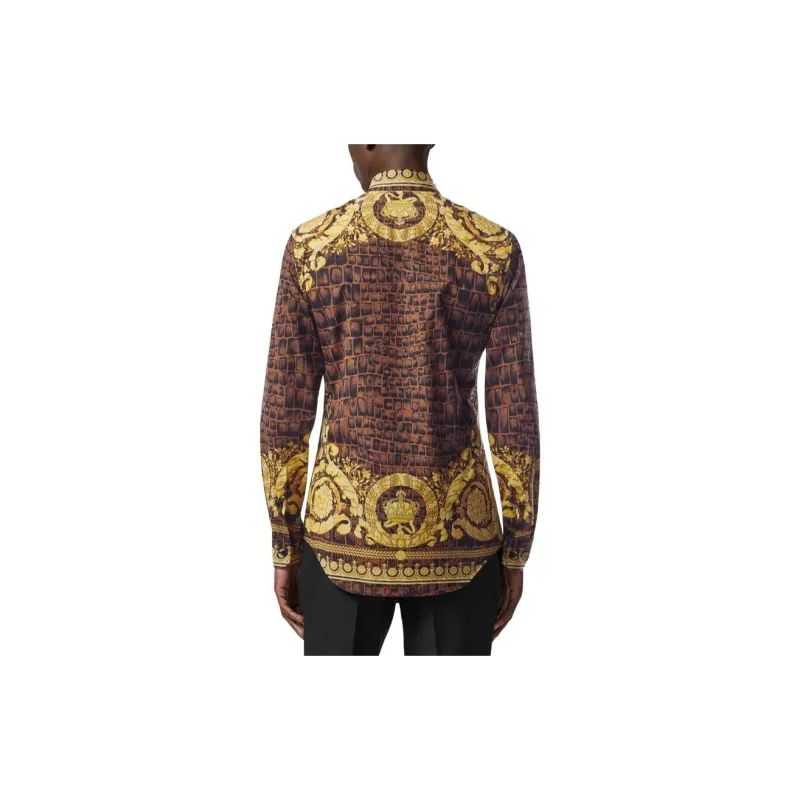 VERSACE SS23 Shirt Men's Yellow Brown-3