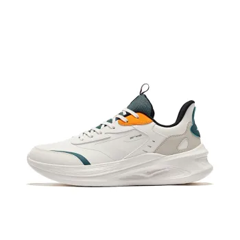 Erke Cushioned Rebound Water-Resistant Low-Top Running Shoes Men's Microcrystal White Pine Green