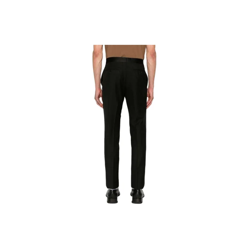 Canali Satin trim Wool Tailored Trousers-2