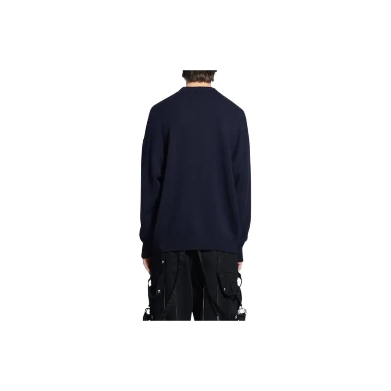 Balenciaga SS22 Cashmere Sweater Men's Dark Blue-3