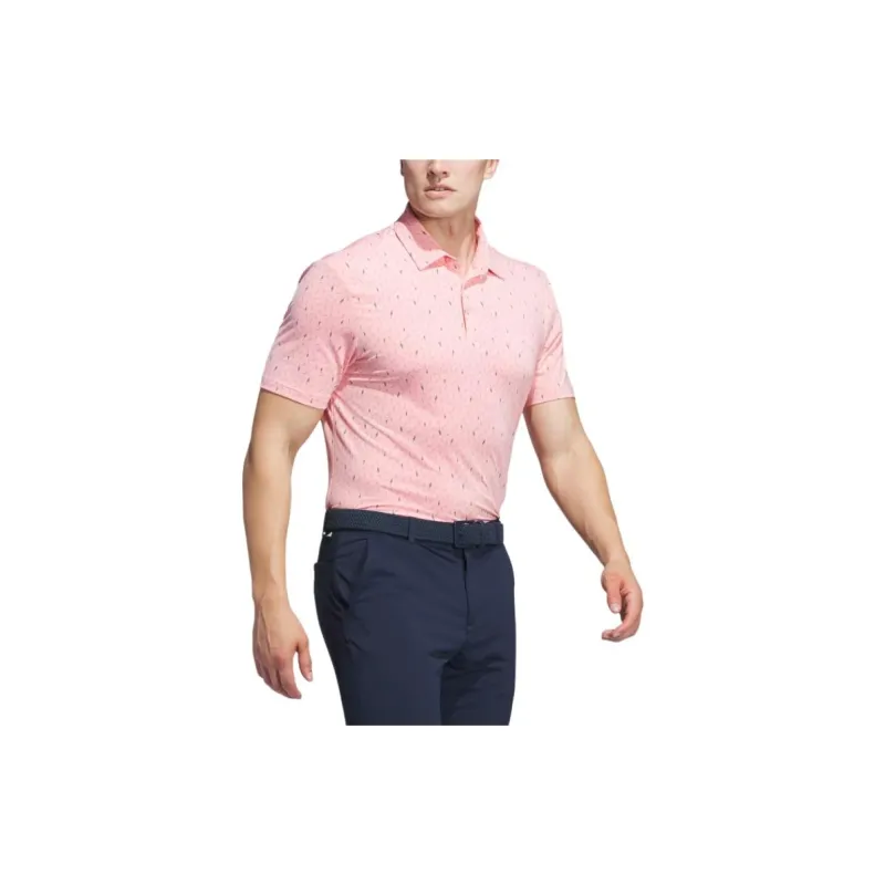 Adidas Polo Shirt Men's Half Pink Fireworks-2