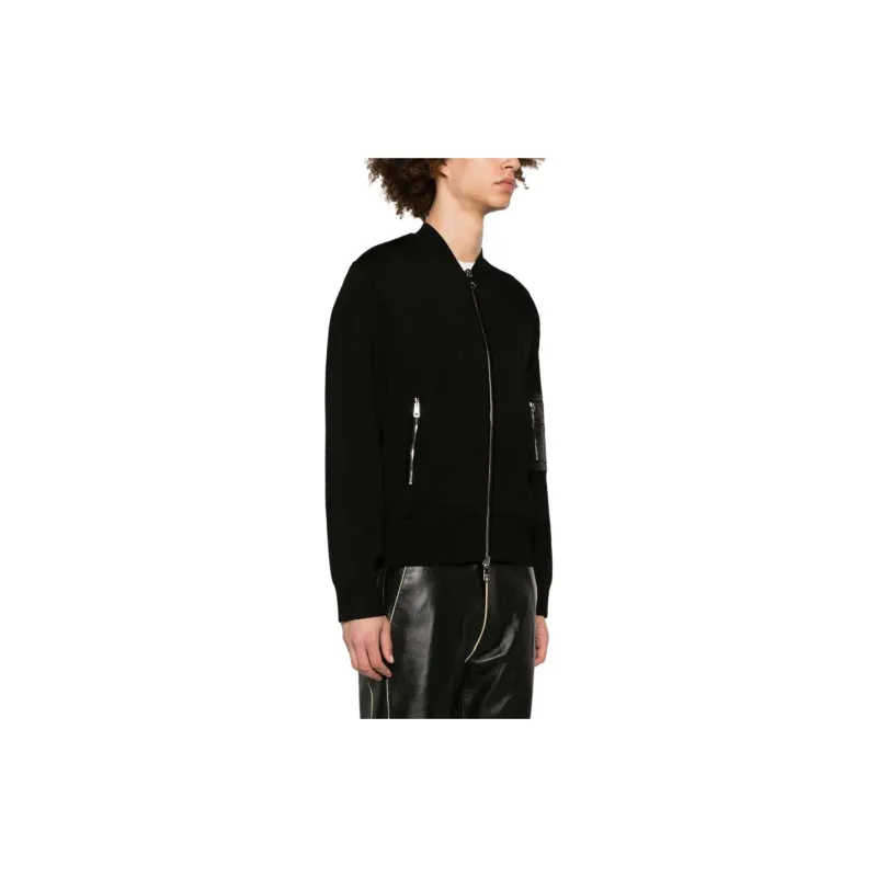 Neil Barrett Zipped Ribbed knit Cardigan-4