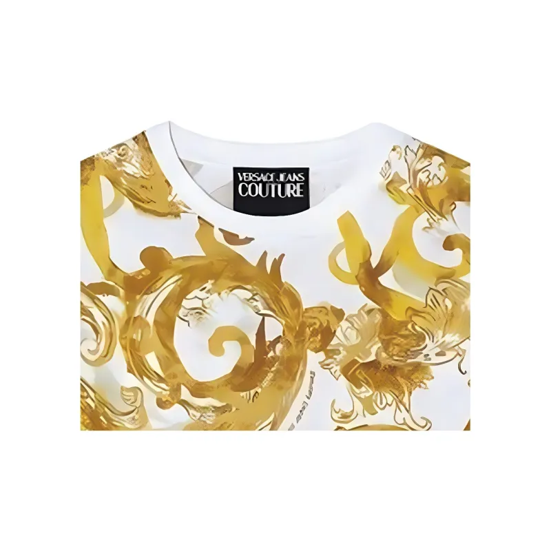 VERSACE JEANS COUTURE Baroque print Cotton T shirt-4