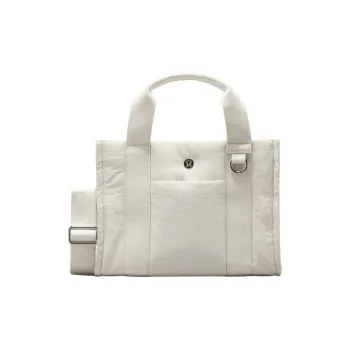 Lululemon Boxy Nylon Tote Bag Shopping Bag Handbag Mini Women's Bone