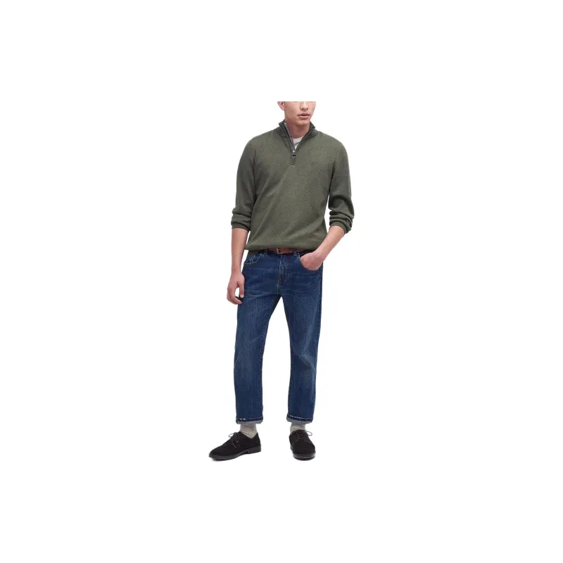 BARBOUR Half-Zip Jumper Sweater Men's Olive Green-1