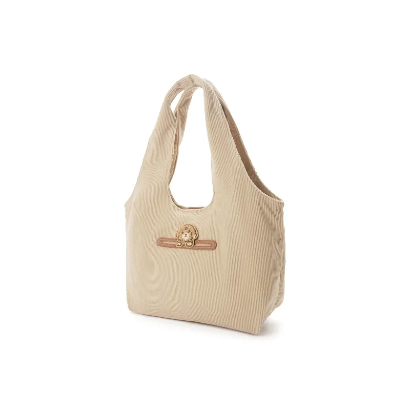 Hotwind Fabric Shoulder Bag Medium Size Women's Beige/Light Brown-7