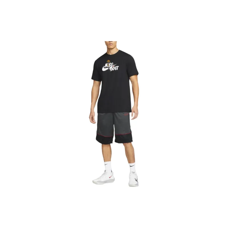 Nike Casual Sportswear Unisex Clothing Set Black Top+Gray Shorts-6