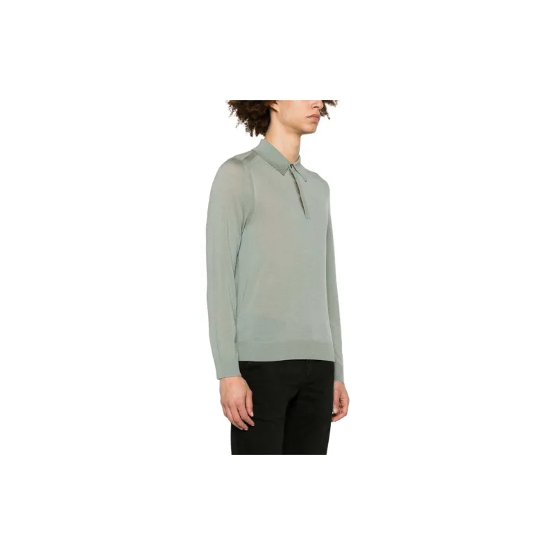 Paul Smith Straight Hem Knitted Polo Shirt-1
