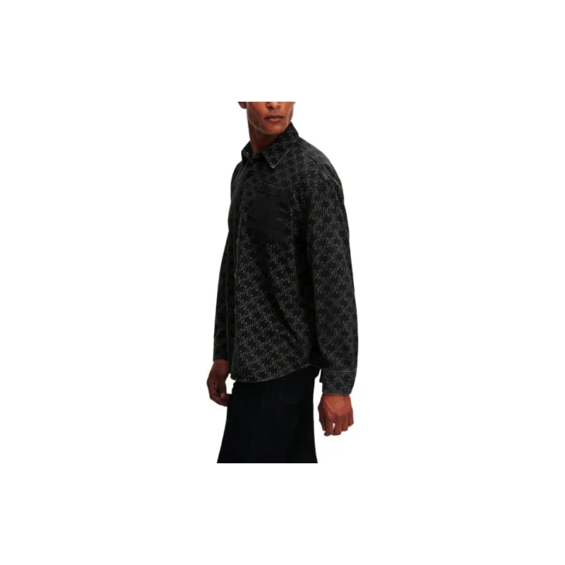 KARL LAGERFELD SS24 Denim Jacket Men's Black-3