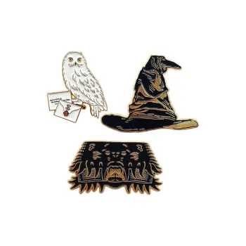 HARRY POTTER Harry Potter Sorting Hat Monster Book Hedwig's School Admission List Set Badges