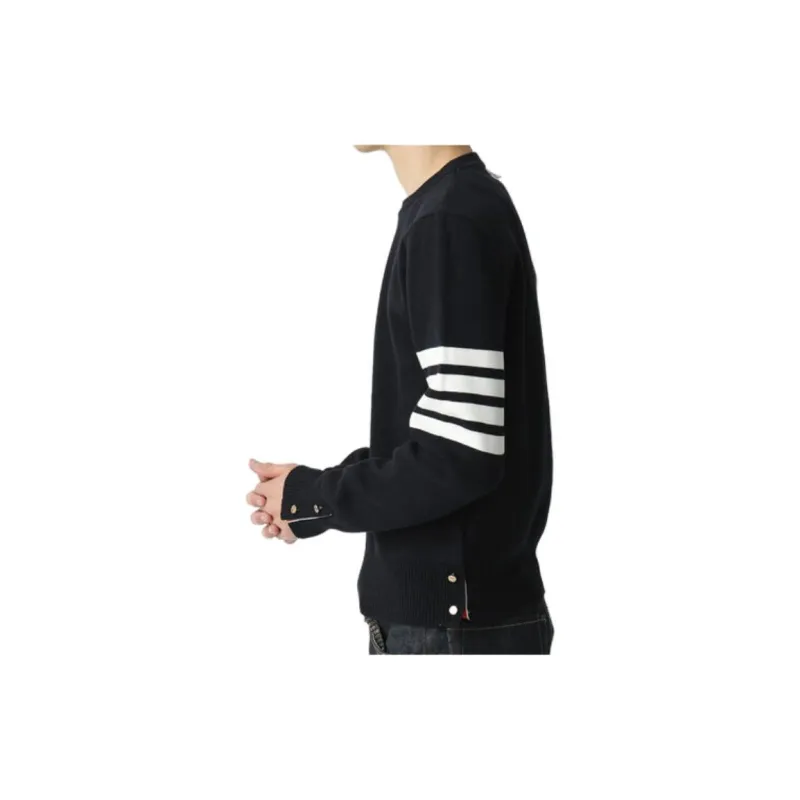 THOM BROWNE 4 Bar Crewneck Jumper-4